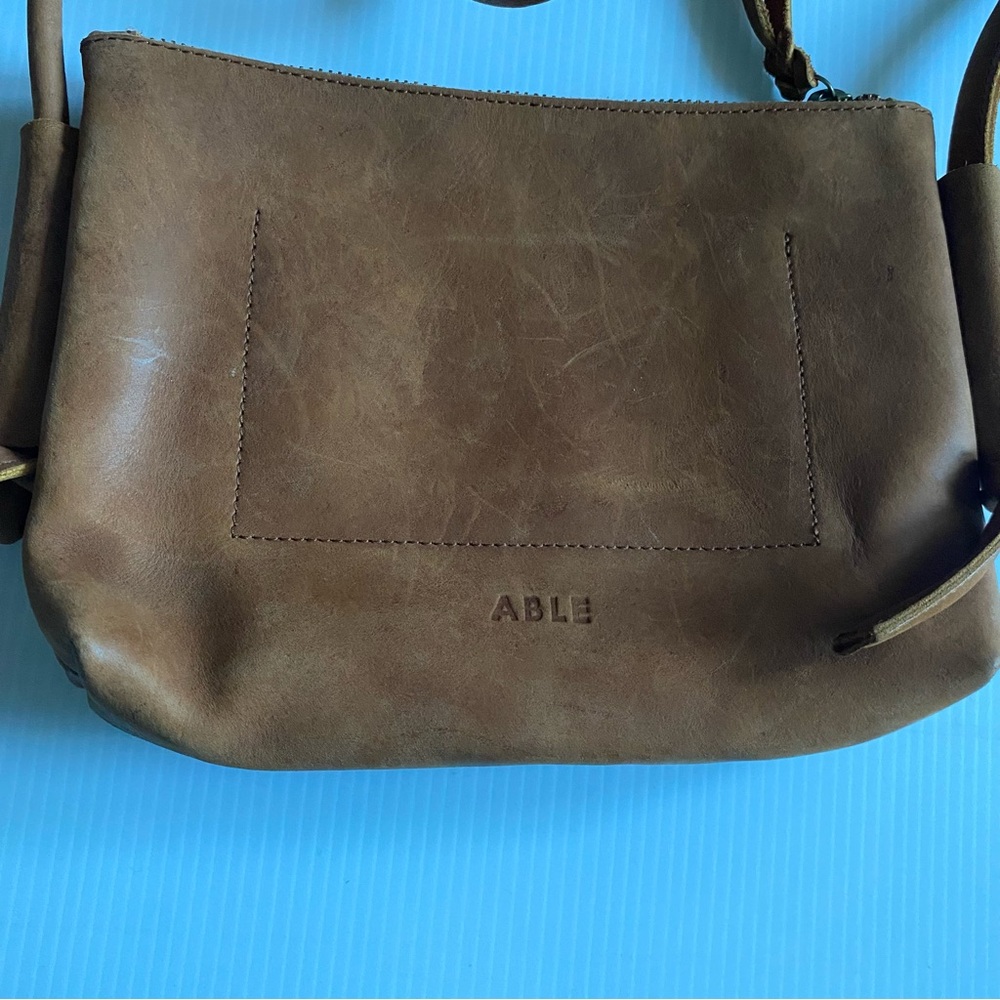 ABLE Brown Leather Crossbody Bag